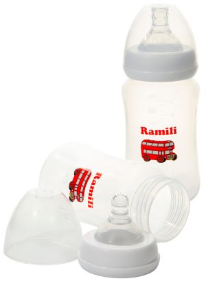 Купить  из двух противоколиковых бутылочек Ramili Baby 240MLX2 (240 мл. x2, 0+, слабый поток)-1.jpg